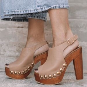 Naughty Monkey Tan and Brown Platform Sandals